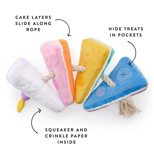 Birthday Cake Interactive Snuffle Dog Toy